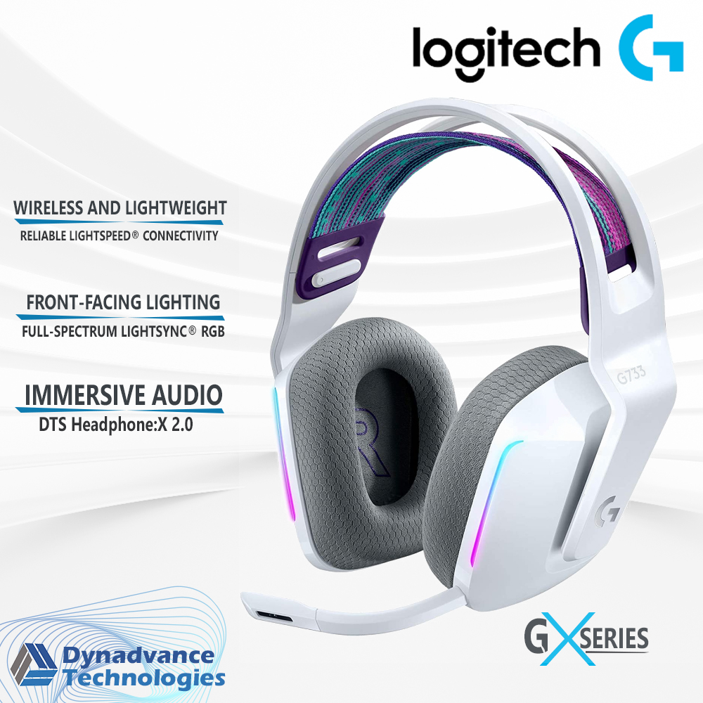  Logitech G733 K/DA Lightspeed Wireless Gaming Headset with  Suspension Headband, ~16.8 M. Color LIGHTSYNC RGB, Blue VO!CE Mic  Technology and PRO-G Audio Drivers - Official League of Legends KDA Gear 