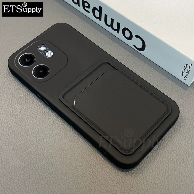 Phone case infinix Smart 9 Case Soft Card Holder Slot Silicone Wallet Back cover infinix Smart9.