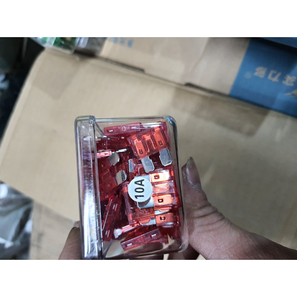 Cầu chì cả hộp 100 chiếc 10a, 15a, 20a, 25a, 30a cực tiện dụng chân to