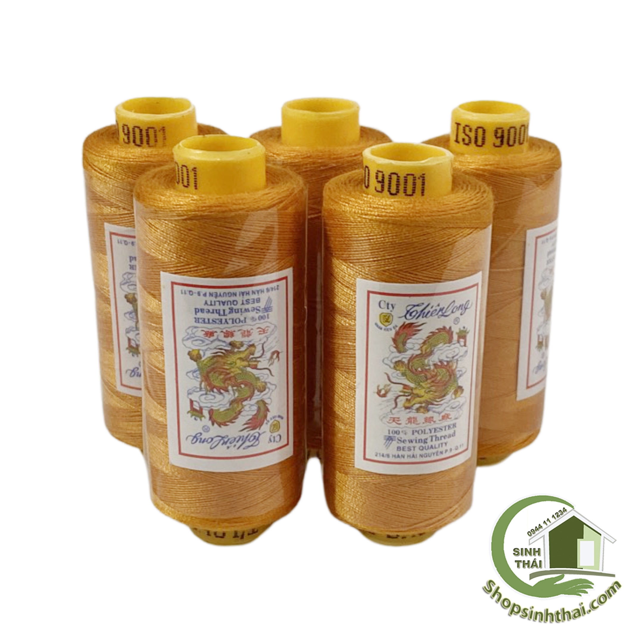 Cuộn chỉ may nhỏ màu vàng cam