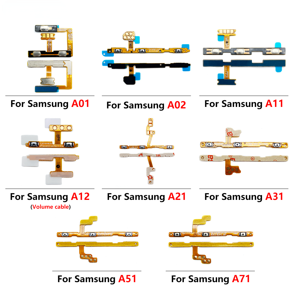 1pcs Volume Power Switch Button Flex Cable For Samsung Galaxy A01 A02 A11 A12 A21 A31 A41 A51 A71