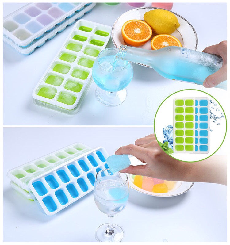 Khay làm đá silicon kèm nắp đậy