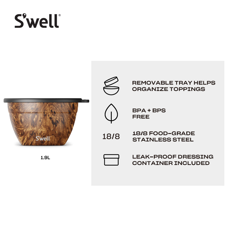 Swell 1.9L Salad Bowl Kit Blue