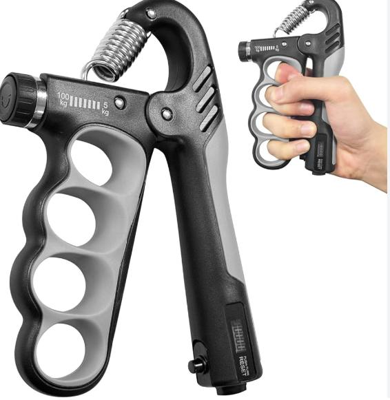 (5-100kg)Adjustable Professional Electronic Counting Grip Strength Tool Trainer Double Bold Hand Gripper Strong Resistance Stress Relief Hands Gripper. 