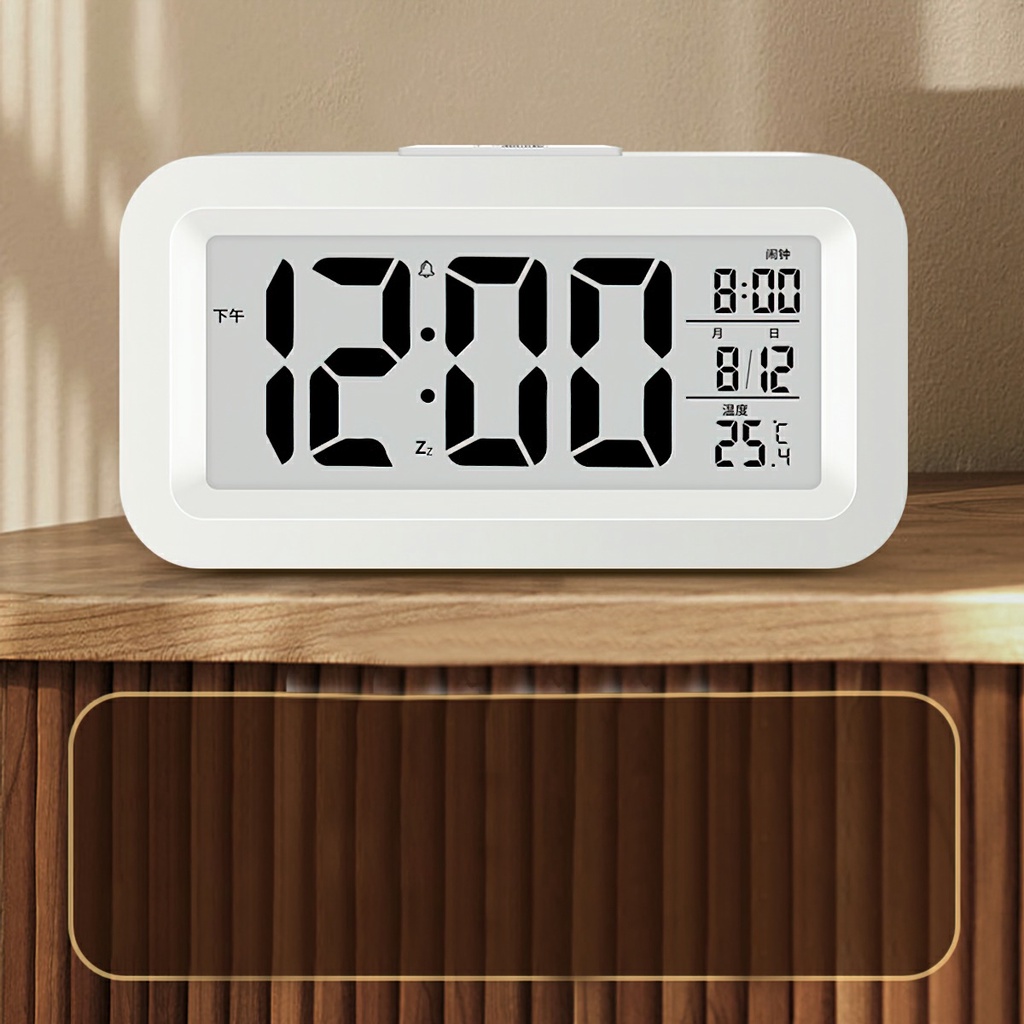Alarm clock temperature section alarm clock lazy mute electronic clock-Lumpley