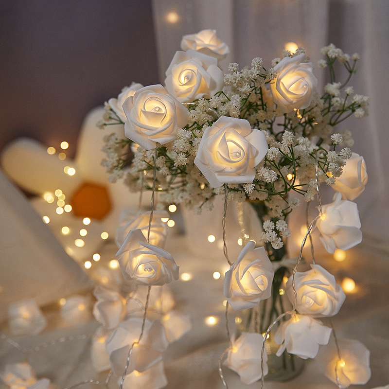 Miniature Lighted Roses 1M LED Rose Small Colored Lights Indoor Ambience Light Birthday Scene ...