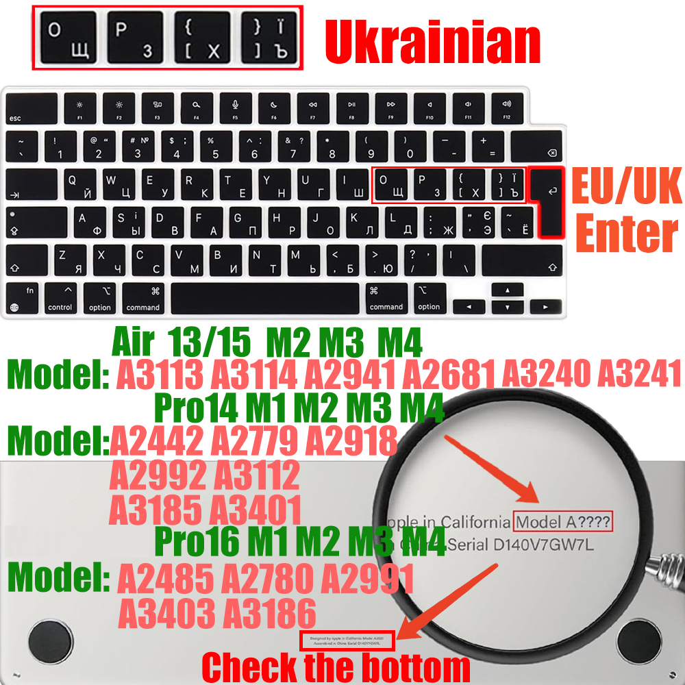 For%20MacBook%20Air%20Ukrainian%20Cyrillic%20Alphabet%20Layout%20Keyboard%20Cover%20Skin%20Compatible%20with%20M4%20A3240%20M3%20A3113%20M2%20A2681%20&%2015.3'%20A3241%20-%20Image%206