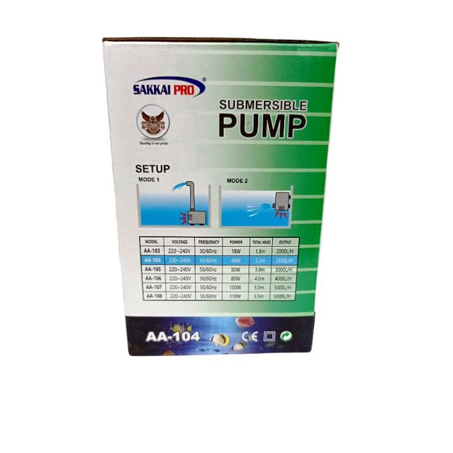 SAKKAI PRO AA 104 Submersible pump Pompa aquarium kolam airmancur