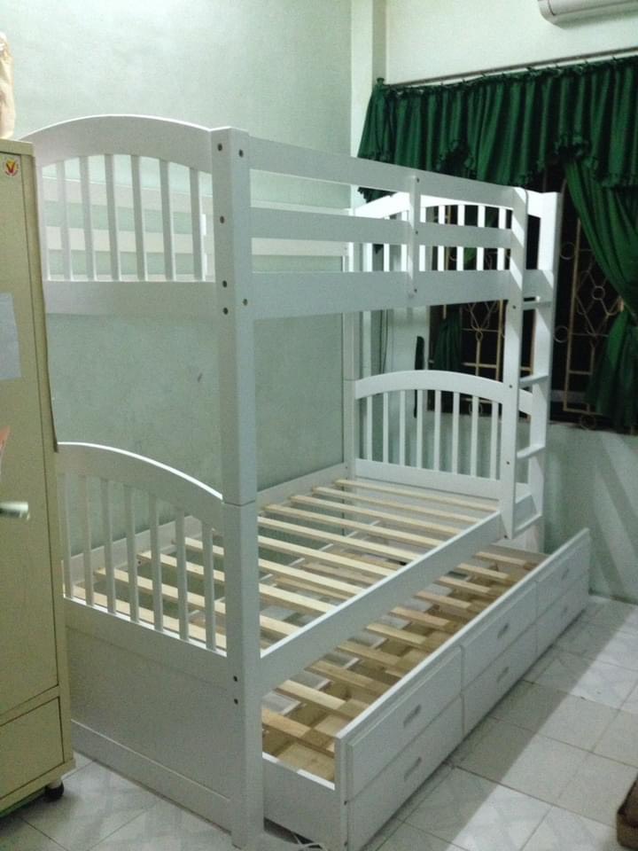 Giường 3 tầng Bella 179-Màu Trắng