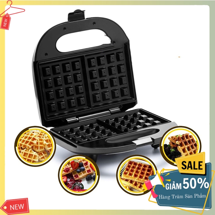 Máy làm bánh kẹp tàn ong khuôn đôi, waffle khuôn vuông