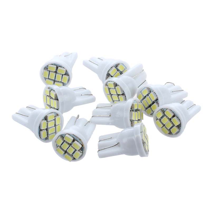 10x t10 194 168 lamp bulb 8 led white for car