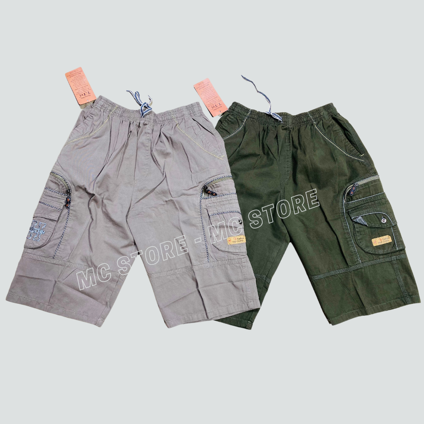 Quần lửng nam kaki lụa túi hộp lưng thun co giãn cao cấp mc store premium