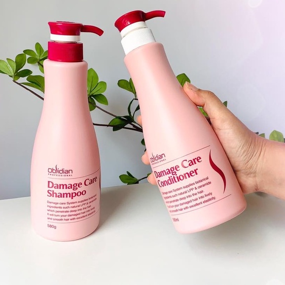 Cặp dầu gội Obsidian Hàn Quốc dưỡng tóc mềm mượt 580ml