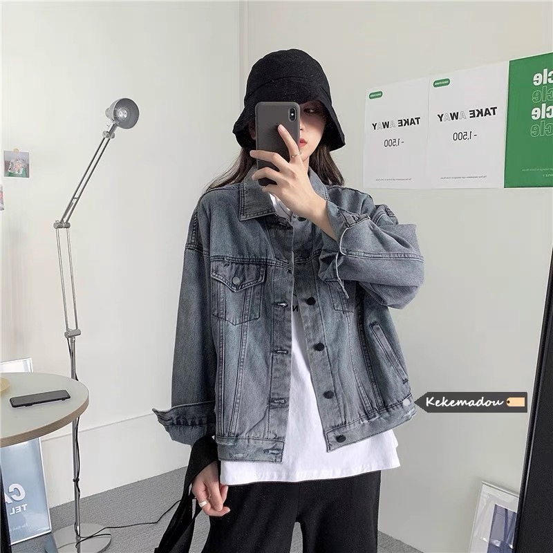 Áo khoác cao cấp xanh xước nữ co giãn tốt áo khoác unisex big size dong phuong fashion 2
