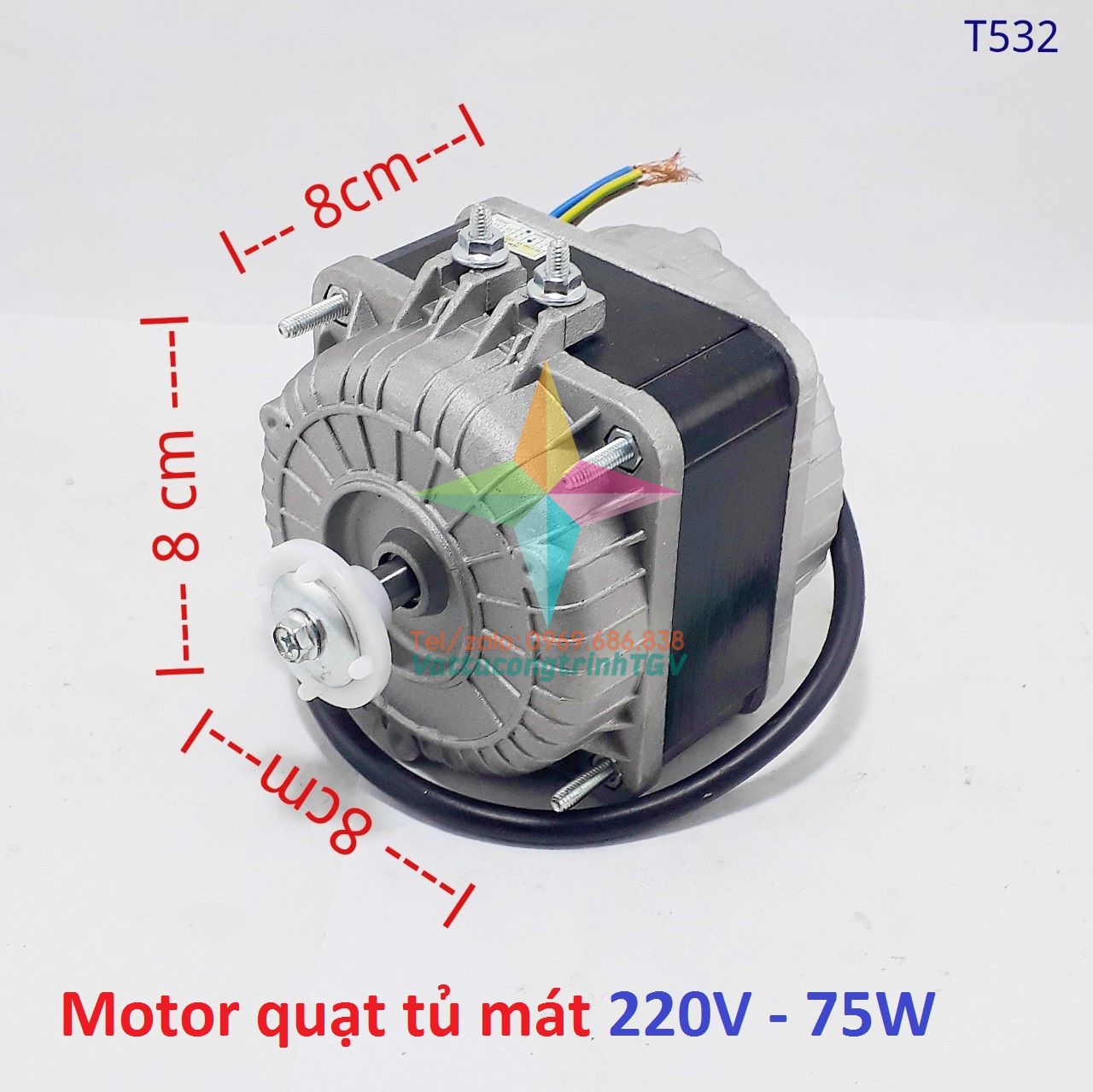 Motor quạt tủ mát AC220V công suất 70W