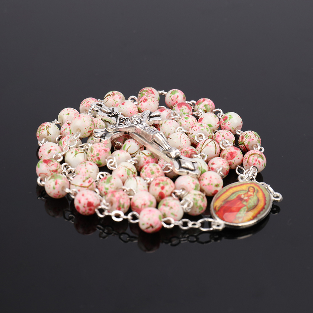 Catholic%20Rosary%20Small%20Size%20Round%20Blue%20Glass%20Beads%20Virgin%20Mary%20Jesus%20Necklace%20XINYAN%20-%20Image%208