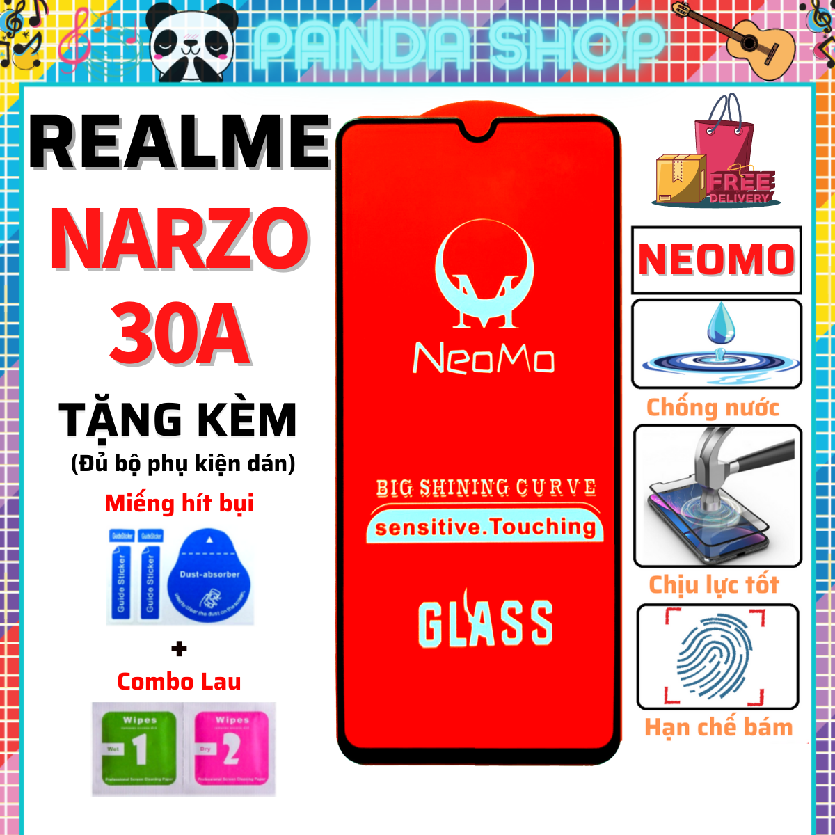 [SIÊU CHUẨN]Kính cường lực Realme Narzo 30A - Phủ Nano - Full màn hình - Độ trong suốt cực cao.