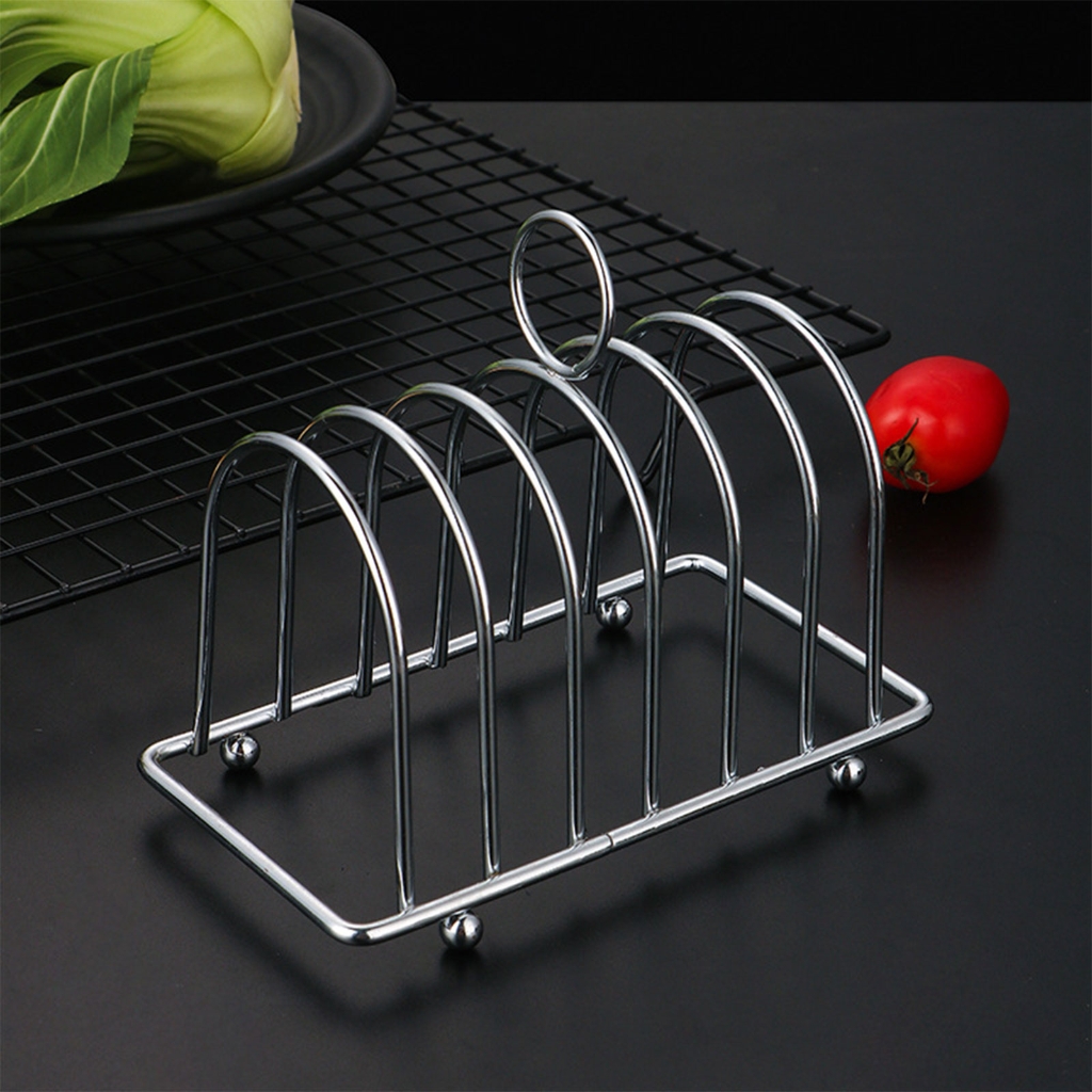 Toast Bread Rack Stainless Steel Bread Holder 6 Slices Bread Display Stand