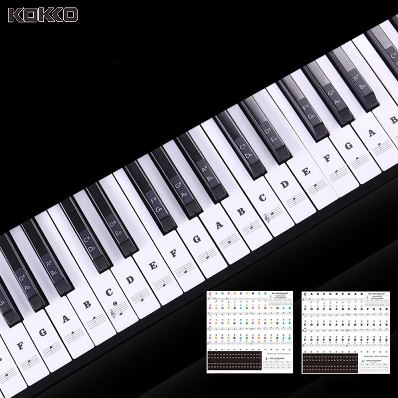 88 Phím Trong Suốt Đàn Piano Tên Miếng Dán 54/61/88 Phím Bàn Phím Điện Tử Nhãn Dán Đàn Piano Nhãn Dán Nhạc Stave Note