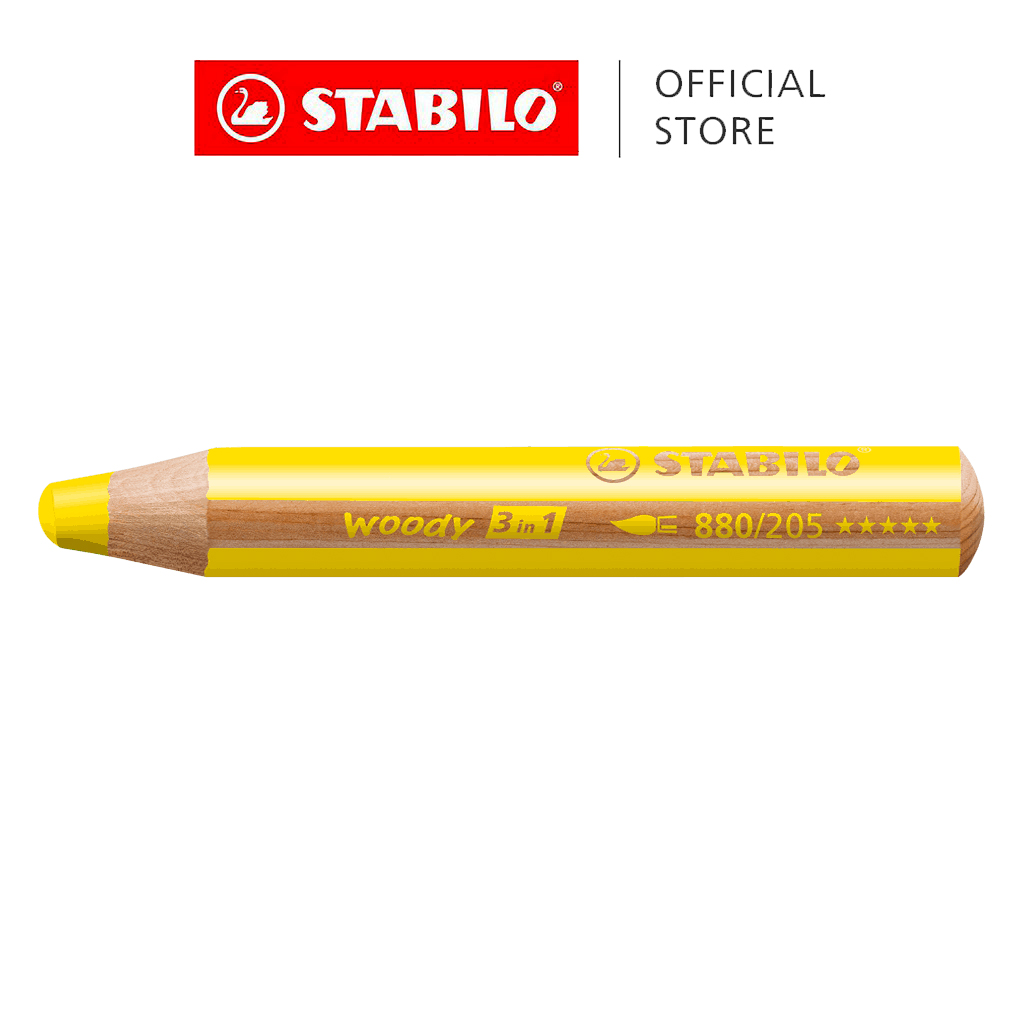 STABILO Woody 3 in 1 Multi Talent Pencil Crayon - Cyan Blue (Pack of 5)