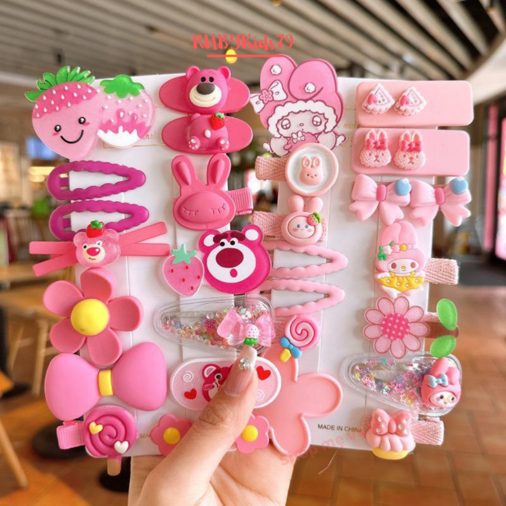 Set 14 Kẹp tóc bé gái đáng yêu, kẹp dễ thương cho bé - rubykids79