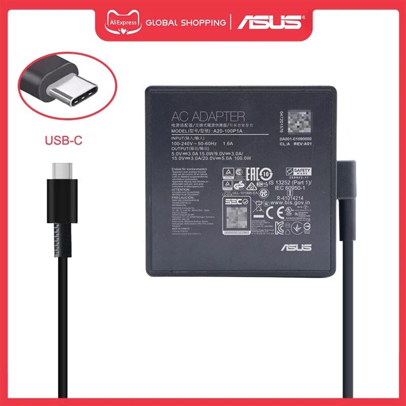 Rx789wnqw 20v 5a 100w Type C Usb C Ac Adapter Power Laptop Charger For Asus Rog Flow Z13 2022 0933