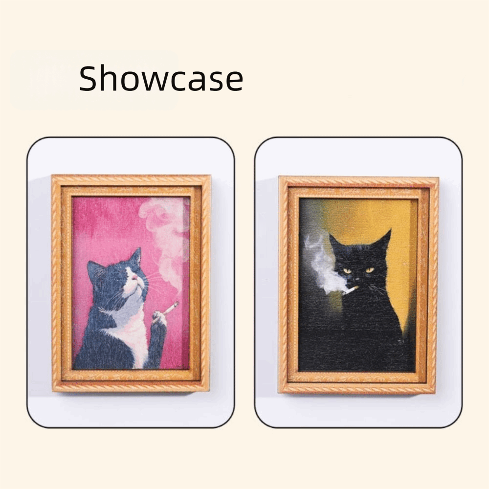 New Cute Cat Wooden Refrigerator Magnet Magnetic Back Unique Cat new-cute-cat-wooden-refrigerator-magnet-magnetic-back-unique-cat