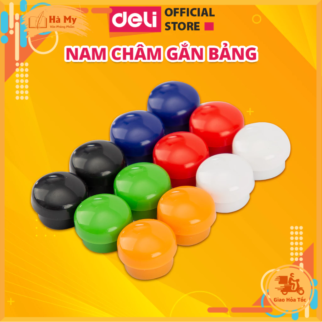 Nam Châm Gắn Bảng Deli - Dùng Trong Bảng Từ Văn Phòng, Nhiều Màu