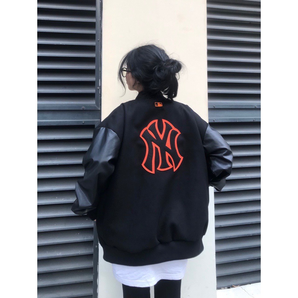 Áo khoắc bomber MLB NY da dạ chất liệu cao cấp