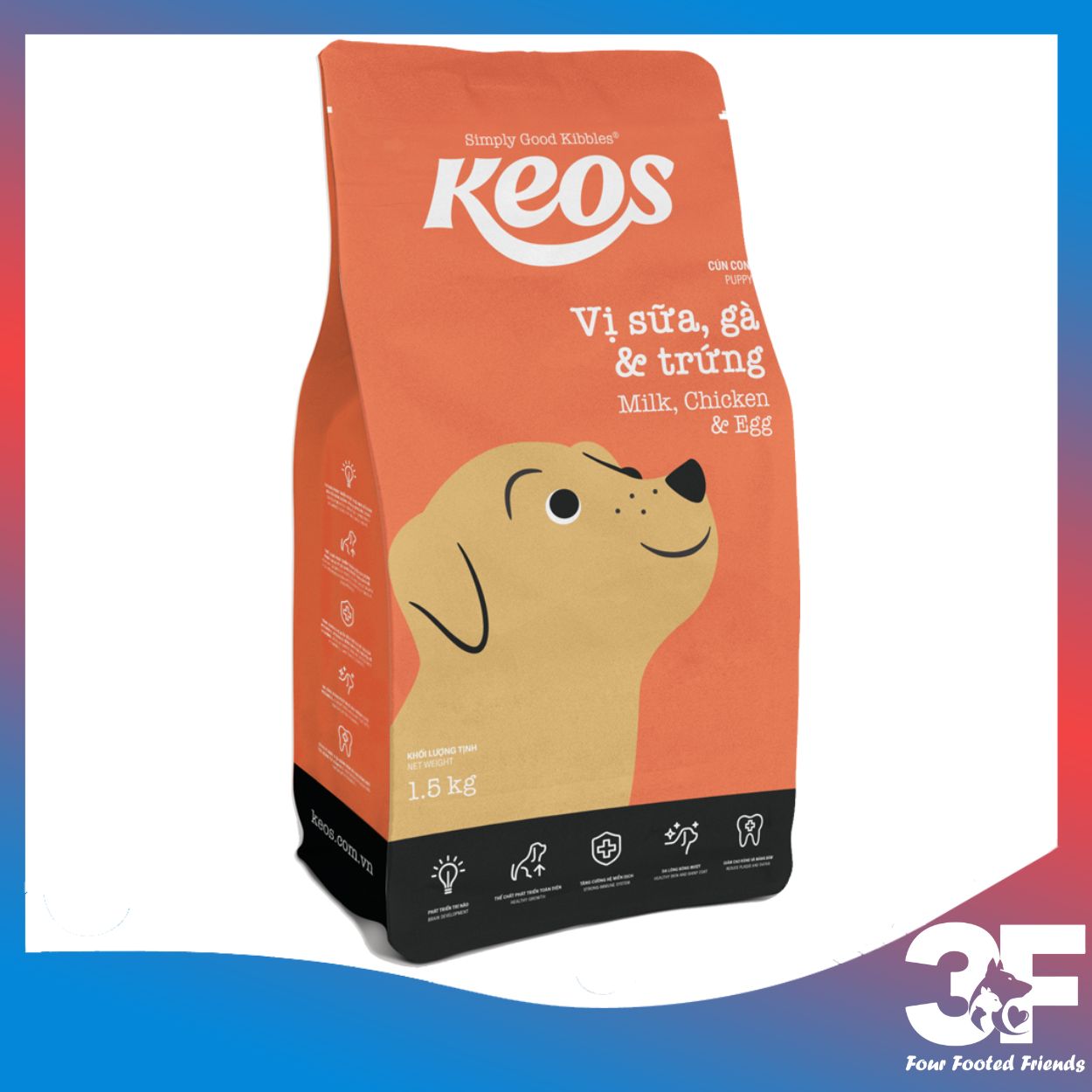 Thức Ăn Hạt Cho Chó Mọi Lứa Tuổi Keos Túi 1.5kg
