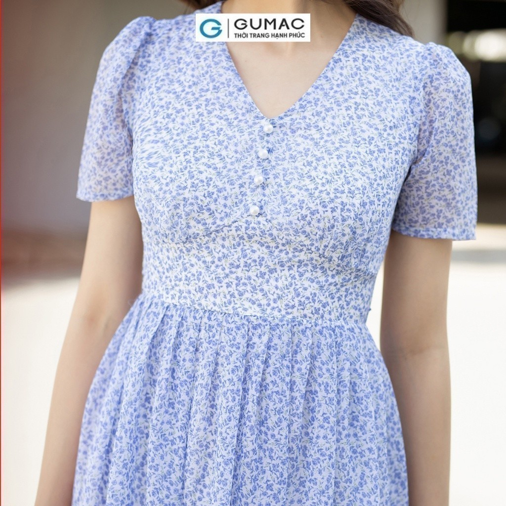 [15 - 17.6 |Voucher 8-15%] Đầm nữ xòe xếp ly thời trang GUMAC DD07030