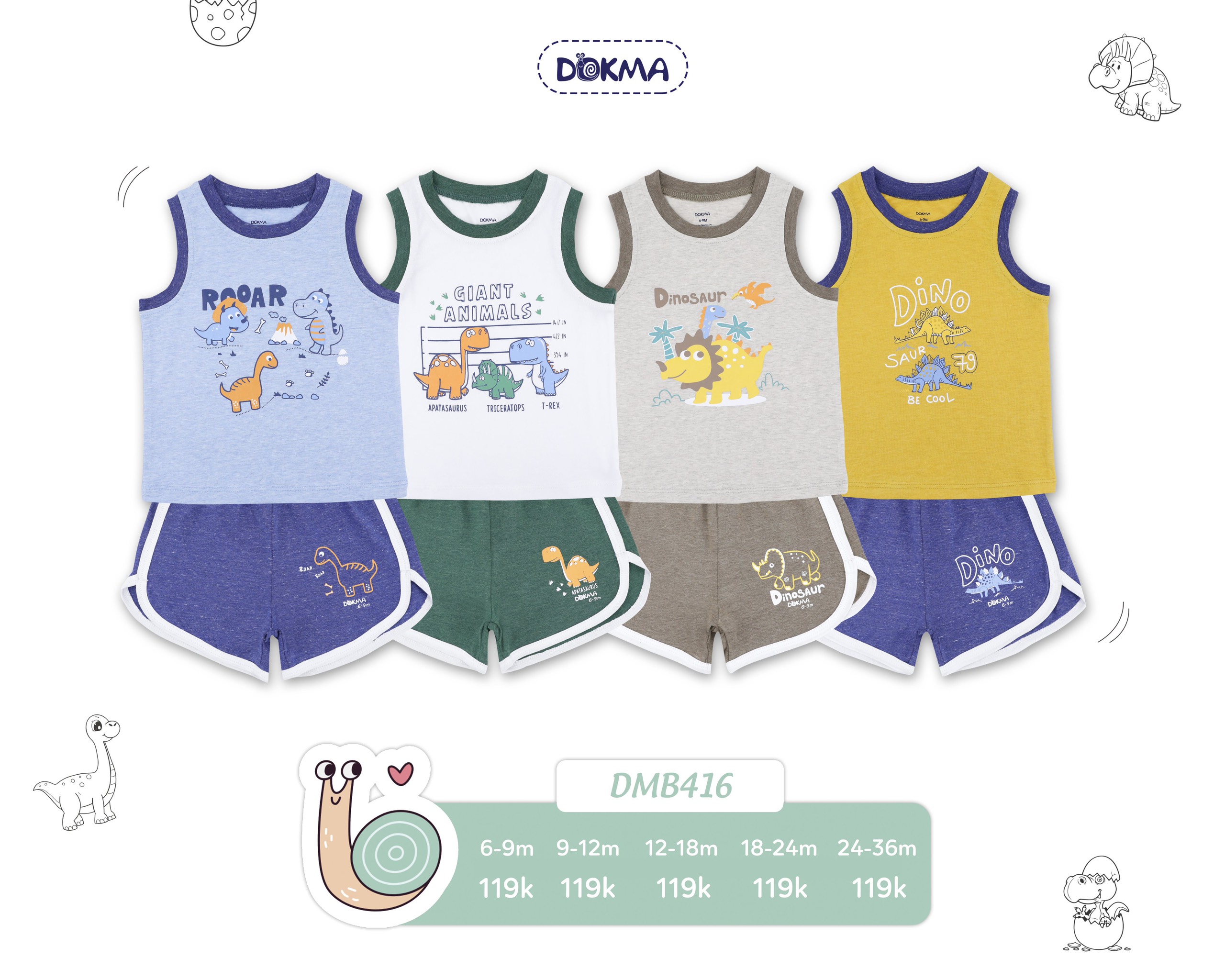 Bộ ba lỗ sát nách bé trai bamboo Dokma/ Judoby (6-36m) (DMB506 - DMB416 - DMB302 - JB158)