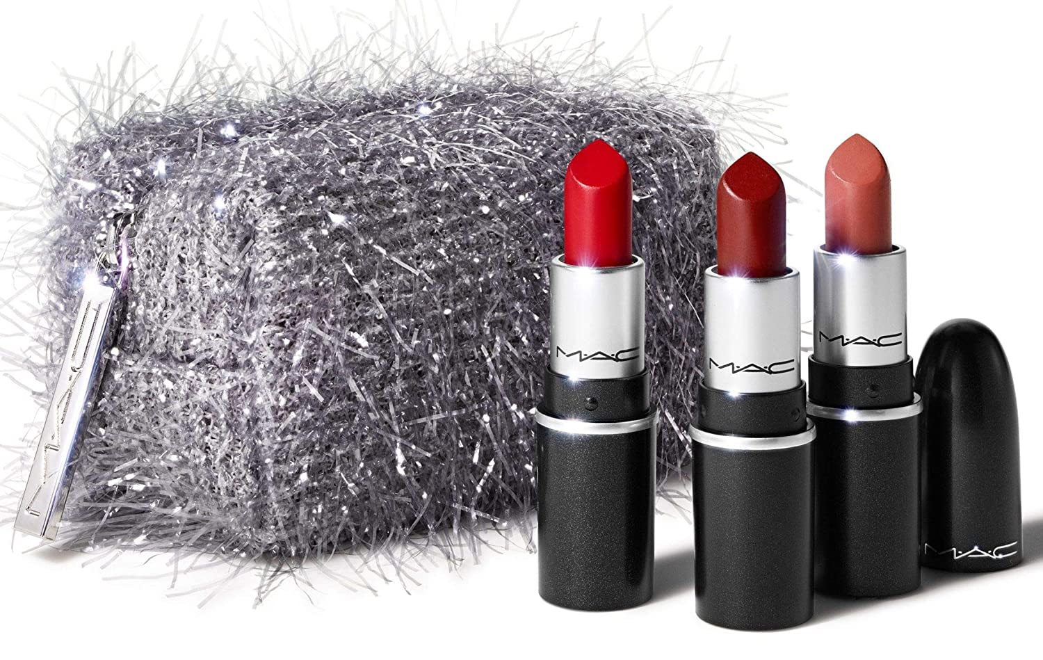 Set 3 Son MAC Fireworked Like A Charm Mini Lipstick Kit in Red
