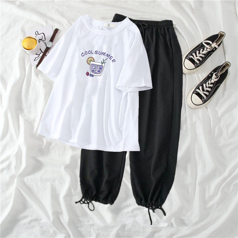 Quần áo nữ, set áo cool summer kèm quần bom dây rút