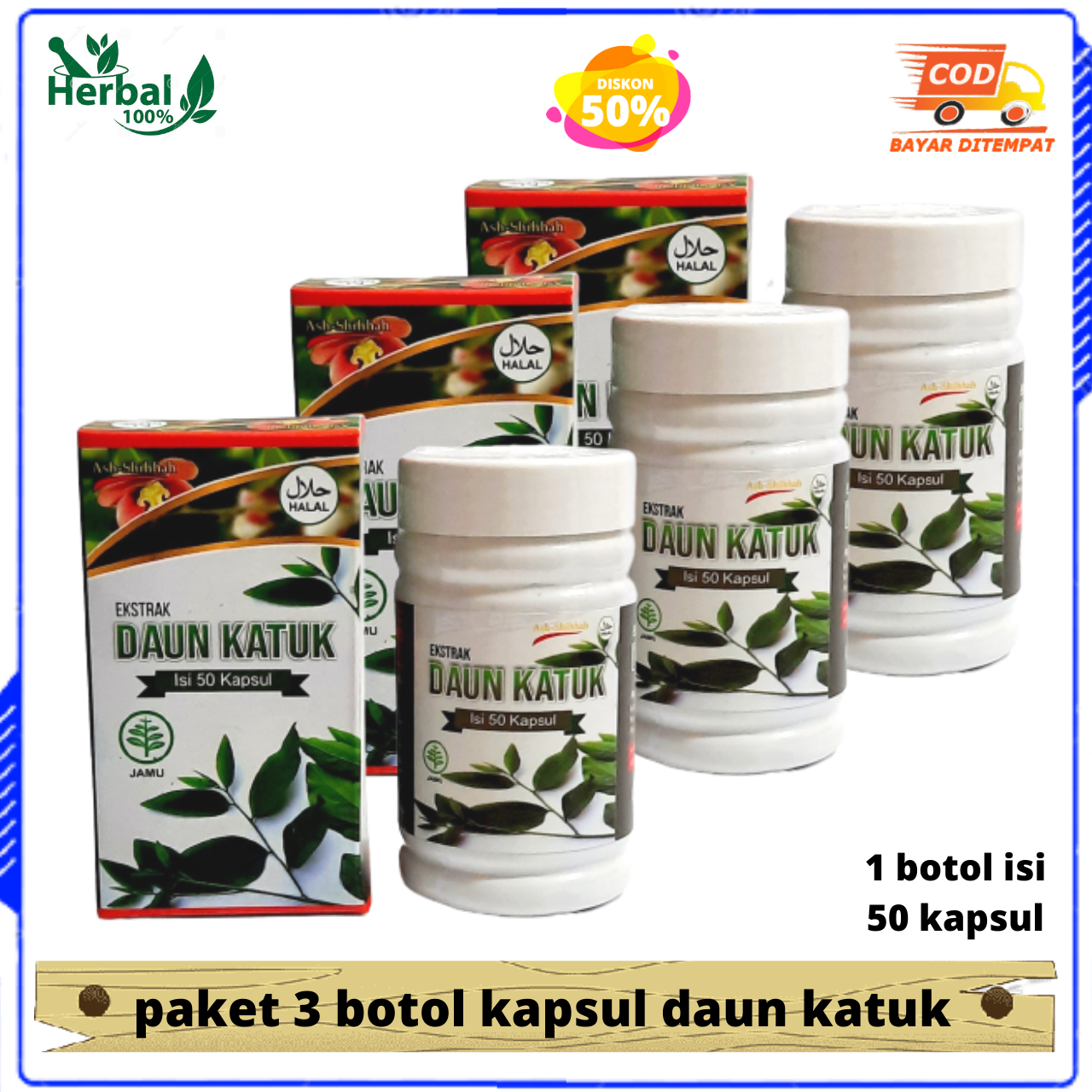 PAKET 3 BOTOL Kapsul Ekstrak Daun Katuk Ash Shihhah Original Pelancar ...