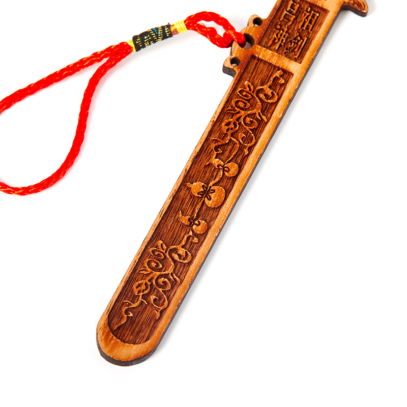 Feng Shui Tai Chi Eight Diagrams The Peach carving Wood Sword Handicraft Home Carving Decoration Accessories Decor. 