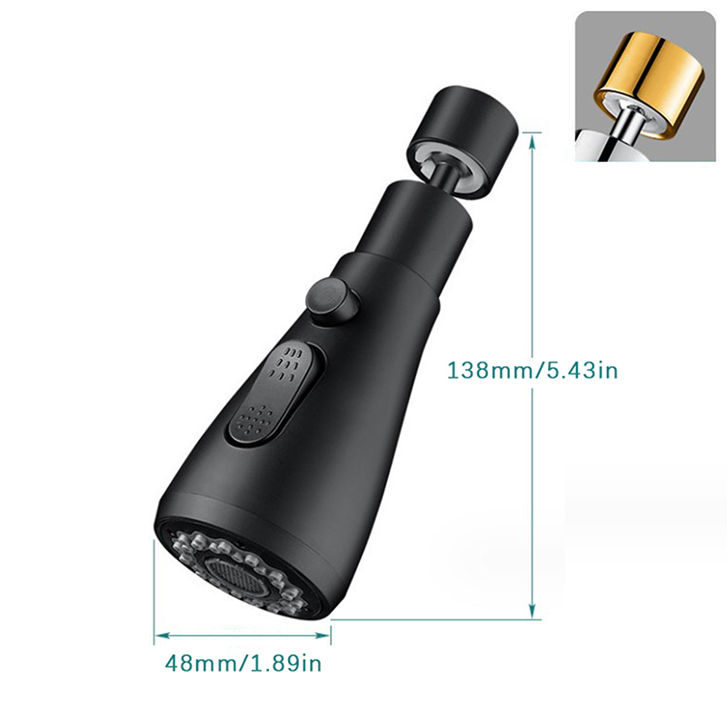 Universal 360° Rotate Kitchen Faucet Extender Aerator Plastic Splash Filter Kitchen Washbasin Faucet Bubbler Nozzle.