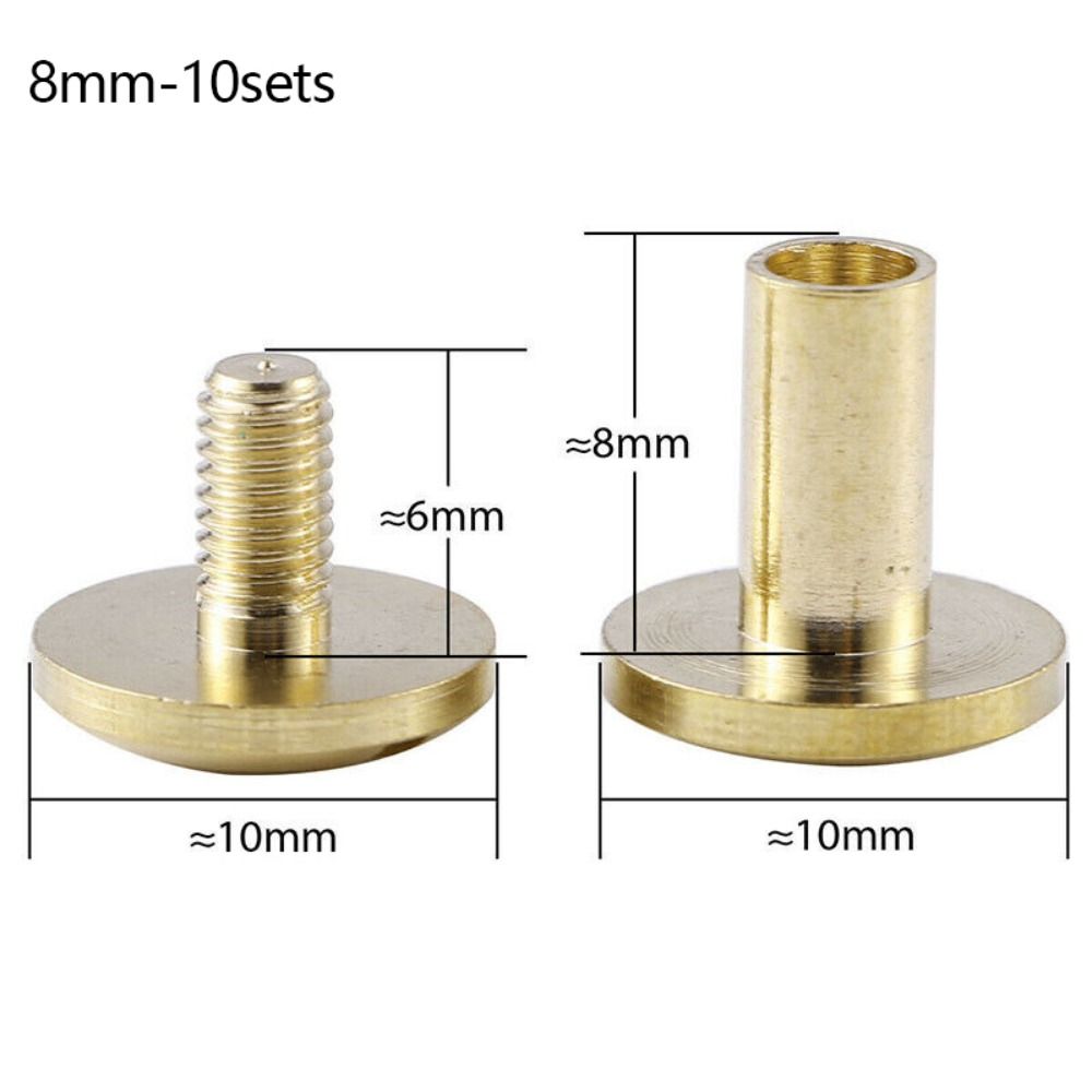 SR2N 10pcs Đồng thau Vít đai hồ quang 4-10mm Đinh Tán đinh tán Đinh Tán rắn Bền Tự làm Đầu đinh tán Album ảnh