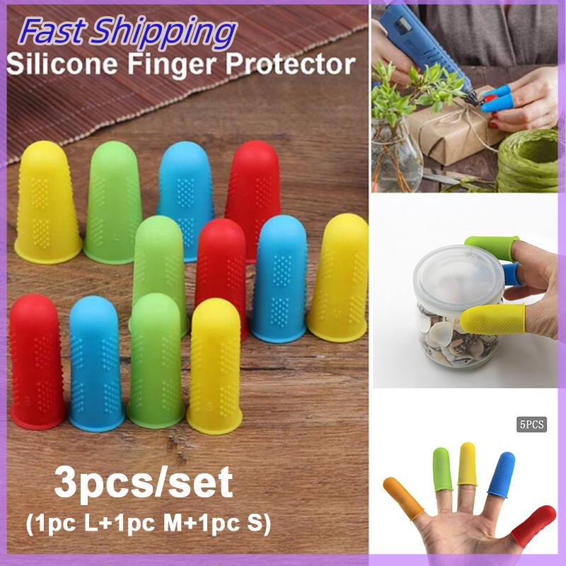 🔥🔥🔥【Fast Shipping】 3Pcs Silicone Anti-cut Heat Resistant Finger Protector Fingers Cap Cooking Tool