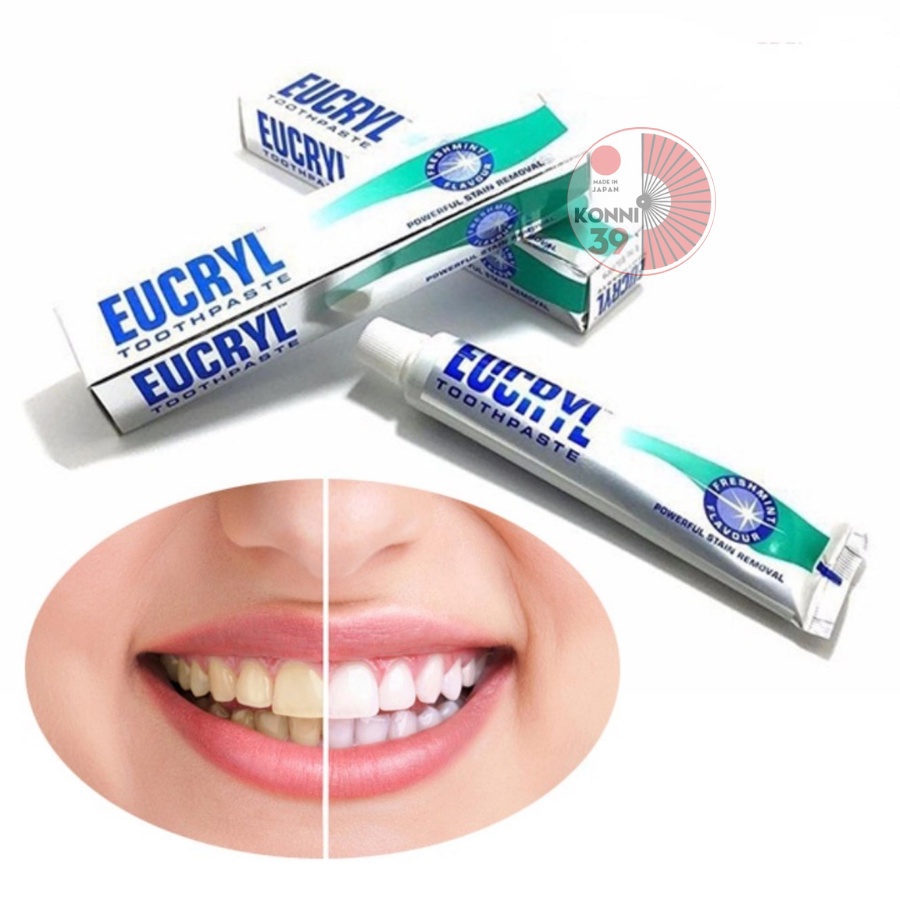 Kem đánh răng bạc hà tẩy trắng răng Eucryl Toothpaste 62g - Konni39