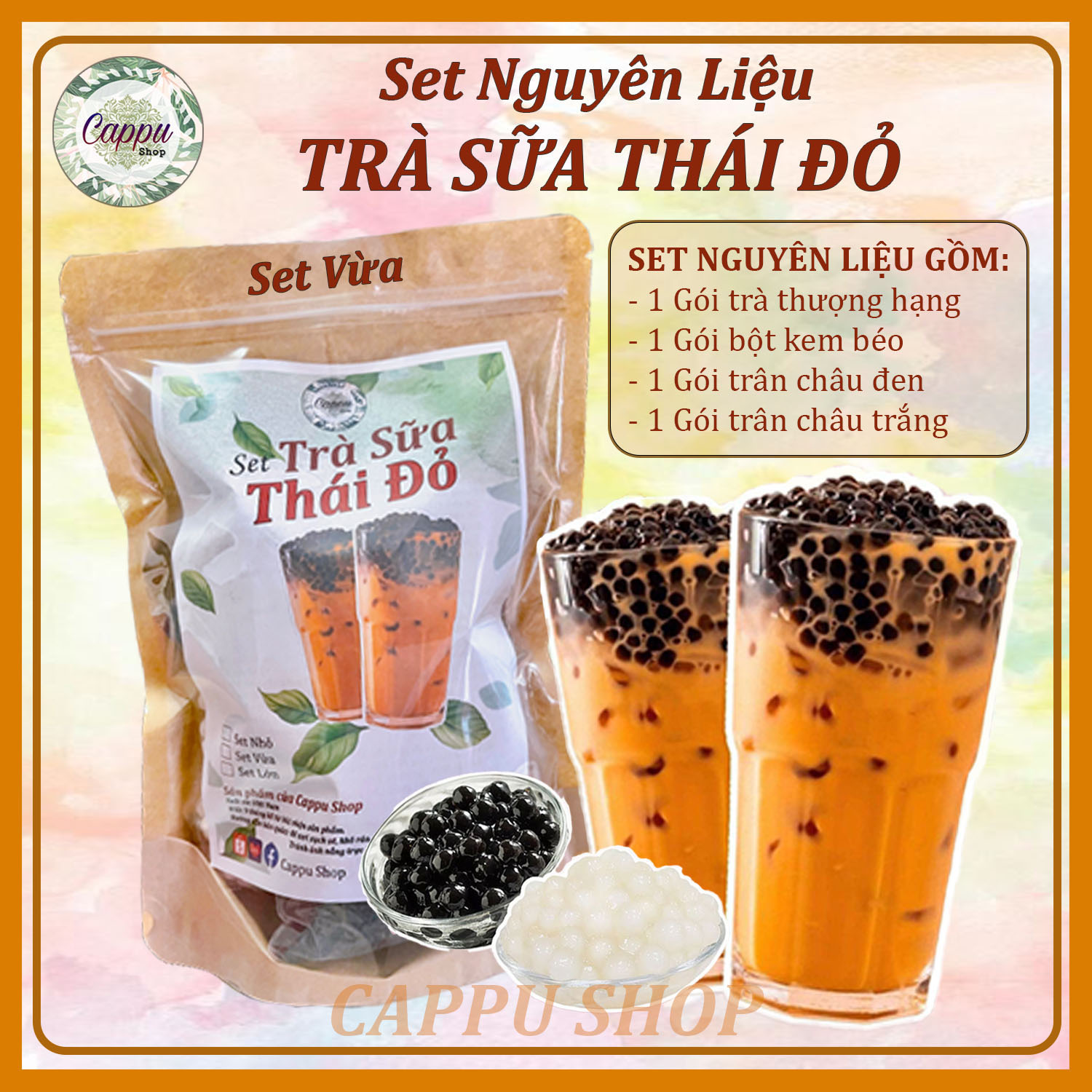 Set Trà Sữa Thái Đỏ (Set Lớn 4-4,5 lít # 25-30 ly)