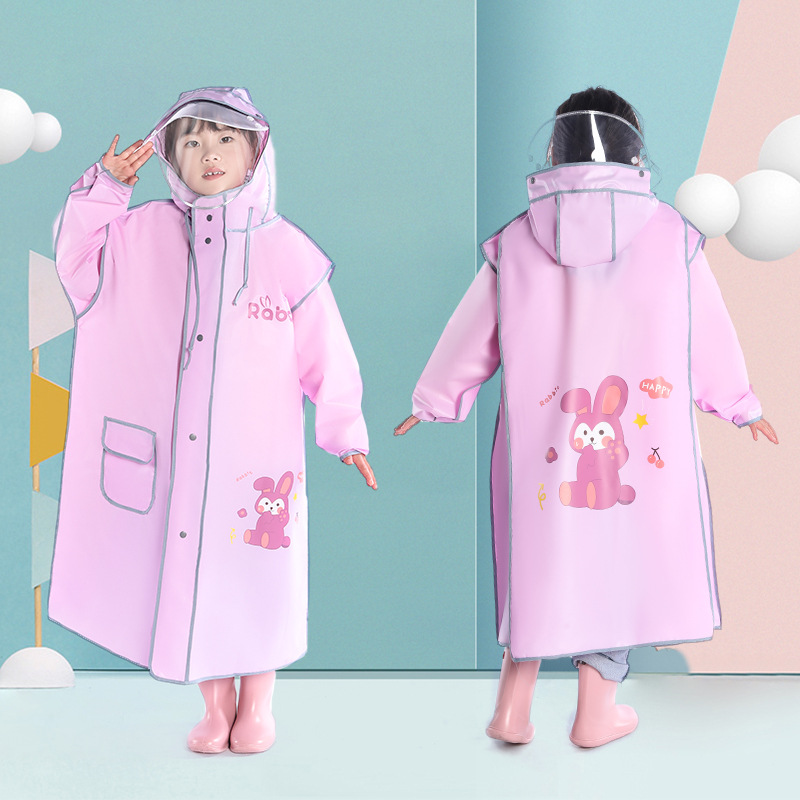 Esspreso Áo mưa trẻ em,Mẫu giáo bé túi sách vị trí áo mưa,Trẻ em với vành đai đôi Zipper mưa Poncho