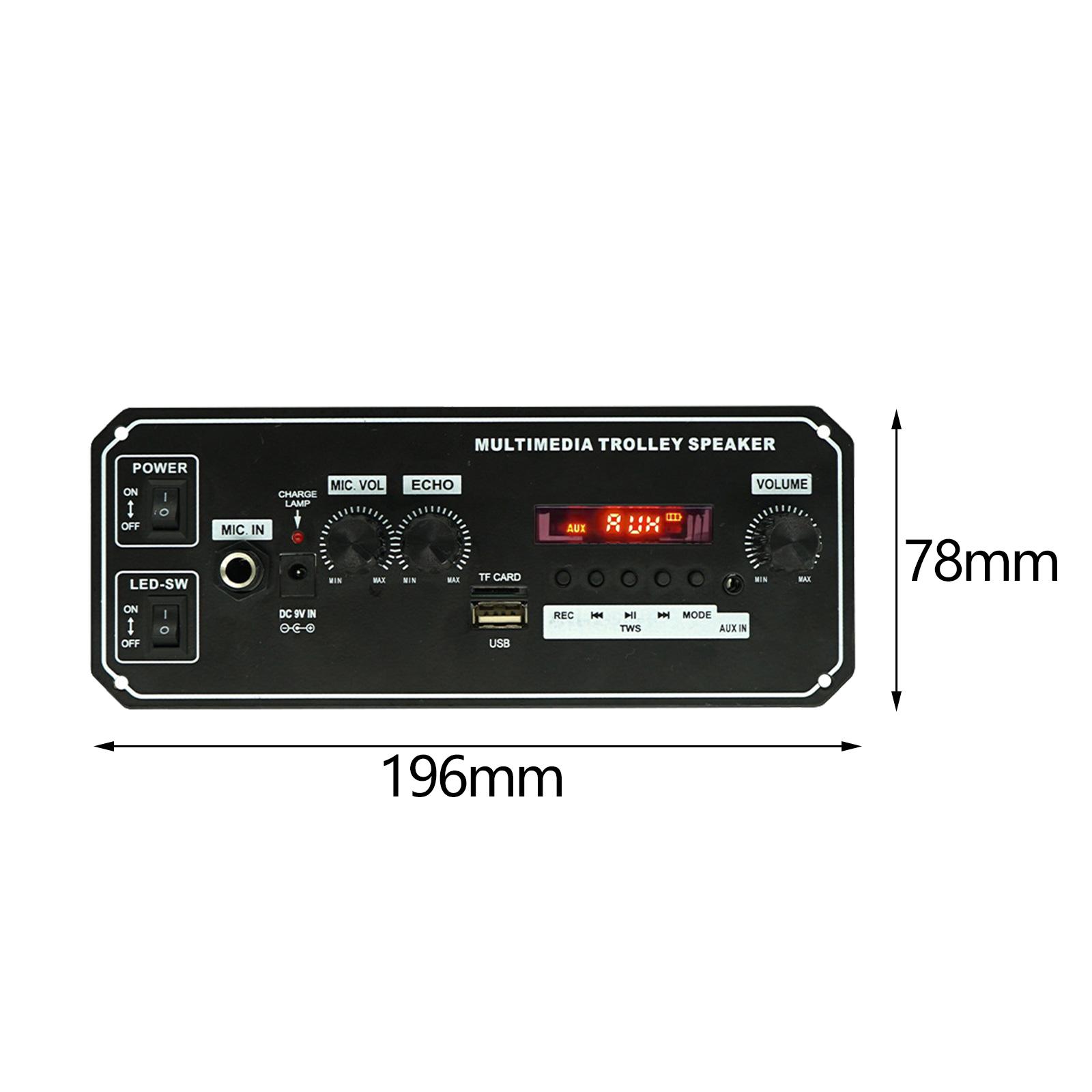 Blesiya Bluetooth MP3 Decode Board Module Digital Display Support TF/USB/AUX/Mic/ Lossless RGB Light Audio Amplifier Board Audio Receiver Module