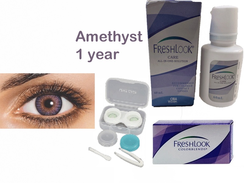 Fresh Look “AMETHYST” Acl Color Blends Contact Lens with Full Set Made ...
