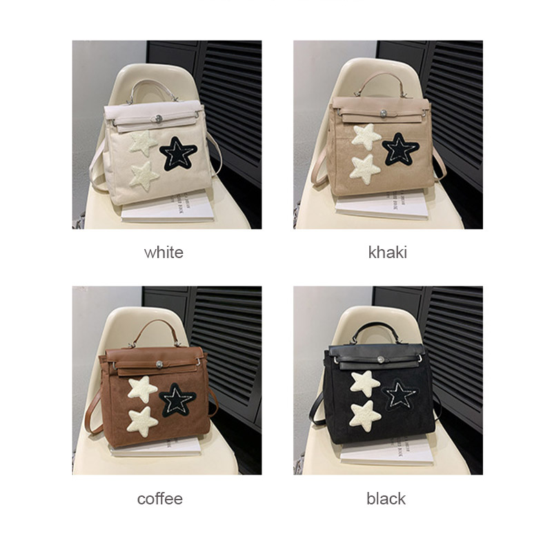 ELACCENT Women's Backpack New Star Large Capacity Spliced Leather Handbag