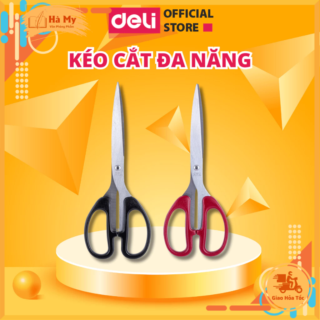 Kéo Cắt Đa Năng Deli 210mm E6010 Lưỡi Thép Không Gỉ Siêu Bền Sắc Bén