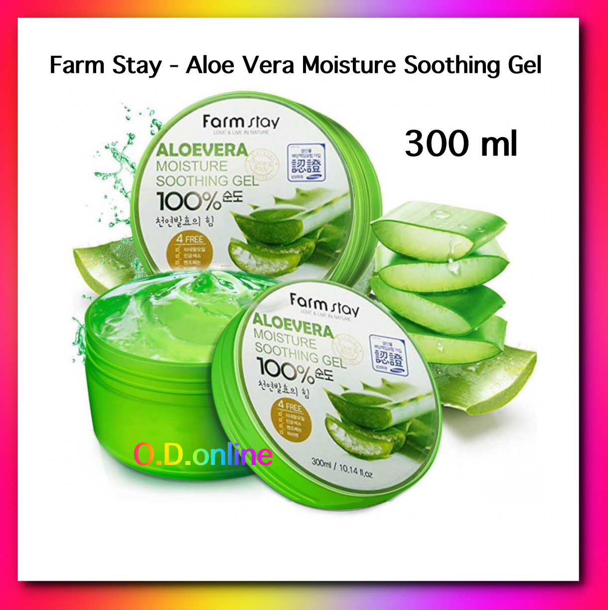 Farm Stay Aloe Vera Moisture Soothing 100% Gel 300ml | Lazada Singapore