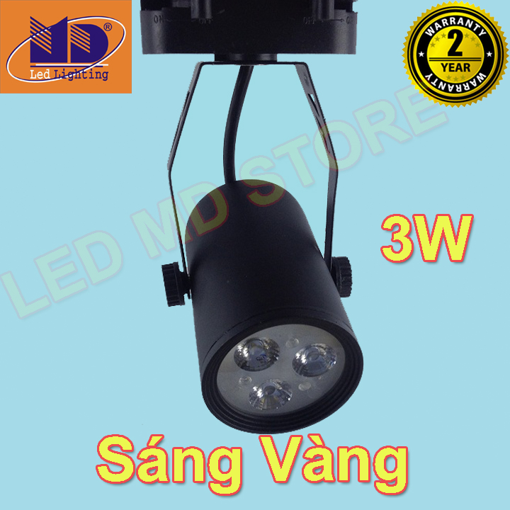 Đèn rọi ray vỏ đen ánh sáng trắng 3W - MD61