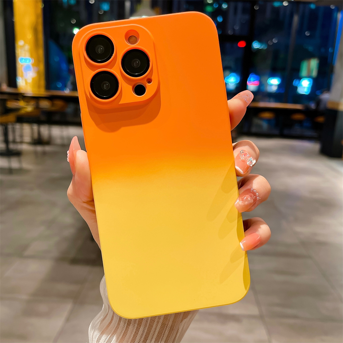 Luxury gradient lens protective phone case for iphone 14 13 12 11 pro max 12 13 pro 14 plus 11 pro max hard pc shockproof phone case for iphone 14 pro max