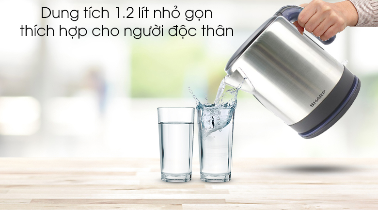 Bình đun siêu tốc Sharp 1.2 lít EKJ-12VS-BK - PP Điện Gia Dụng Hải Kim Long